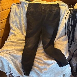 torrid Black High-Waist Jeggings with Button Front